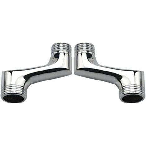 Raccord de douche coudé de comptoir 2 pièces – Réducteur en laiton – Bras pivotant réglable – Connexion décalée G3/4 à G1/2 – Chrome