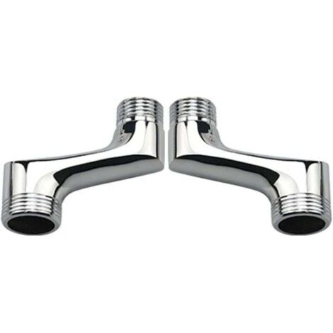 Raccord de douche coudé de comptoir 2 pièces – Réducteur en laiton – Bras pivotant réglable – Connexion décalée G3/4 à G1/2 – Chrome