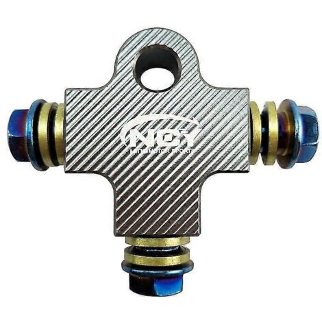 Raccord de durite de frein moto CNC 3D, connecteur à trois voies, vis banjo M101,25 mm pour système de freinage double Honda, Yamaha, Kawasaki - gris