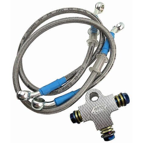 Raccord de durite de frein moto CNC 3D, connecteur à trois voies, vis banjo M101,25 mm pour système de freinage double Honda, Yamaha, Kawasaki - kits argentés