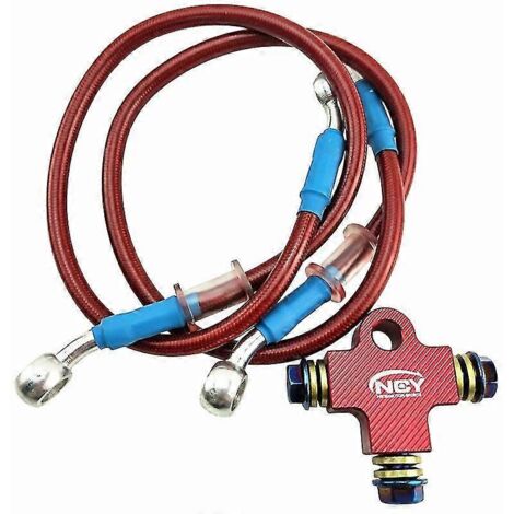 Raccord de durite de frein moto CNC 3D, connecteur à trois voies, vis banjo M101,25 mm pour système de freinage double Honda, Yamaha, Kawasaki - kits rouges