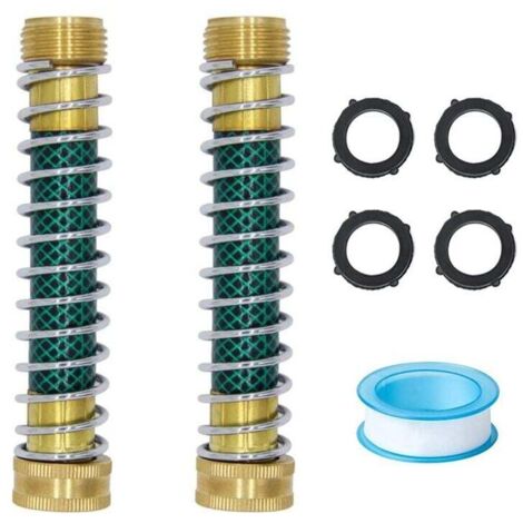Raccord de Jardin en Cuivre pour Tuyau d'Eau avec Protection à Ressort Spirale