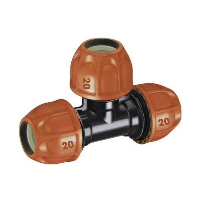 Claber - Raccord de jonction en t pour tuyau ø 20 mm pour systèmes d'irrigation