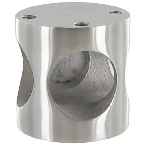 Raccord de liaison en t - Hauteur : 45 mm - Décor : Satiné - Matériau : Inox 304 - Diamètre : 45 mm - Pour tube de diamètre : 25 mm -