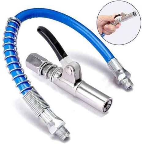 Raccord de Pistolet à Graisse Coupleur pour Pompe à Graisse Embout Graissage avec Tuyau Flexible G Coupler Embout Pompe à Graisse