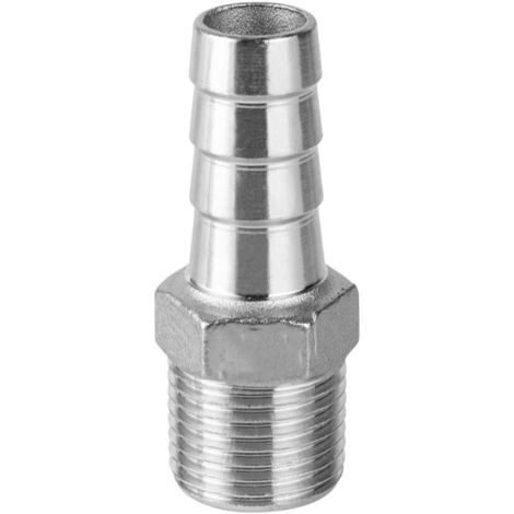 Raccord de Queue de Tuyau Cannelé 12 mm en Acier Inoxydable 304, Adaptateur pour Tuyau d'Arrosage