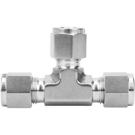 Raccord de Té à Compression en Acier Inoxydable 316, Forgeage à Matrice, Égal Diamètre, SS‑600‑3Ф3/8