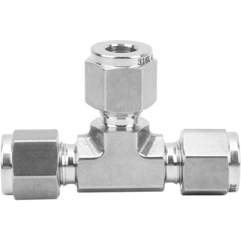Raccord de Té à Ferrule de Compression en Acier Inoxydable 316 Forgé à Matrice Diamètre Égal SS‑600‑3Ф8