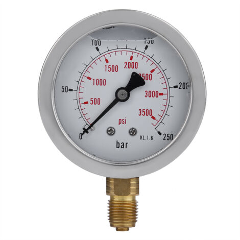 Raccord de test pour tuyau hydraulique M162-BSP1/4 + manomètre 0250 bar 3600 psi Tuyau de 1,5 mètre