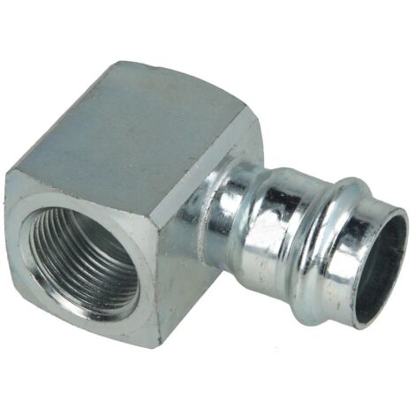 Raccord de transition en équerre à sertir en acier C  22 mm x 3/4’’ F/FF contour V
