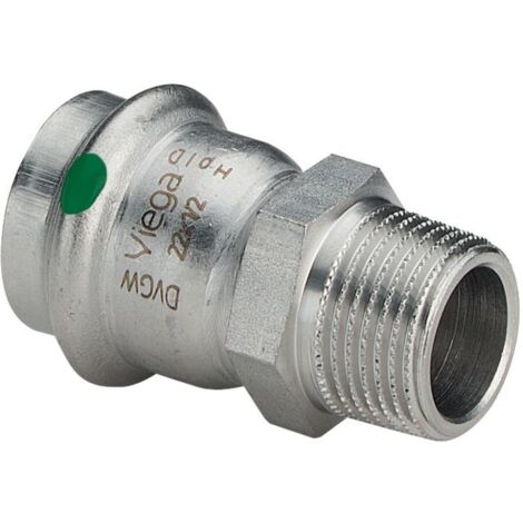 Raccord de transition VIEGA AG Sanpress Inox Acier inoxydable 15 mm x 3/4"