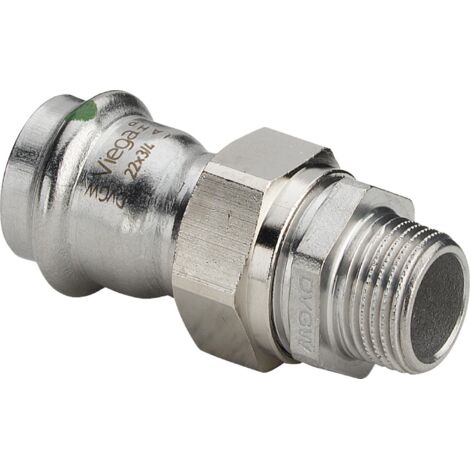 Raccord de transition VIEGA AG Sanpress Inox en acier inoxydable 22 mm x 1/2"
