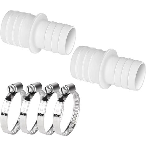 Raccord de tuyau Ø 38 mm pour colliers de serrage en acier inoxydable pour piscine,2+4pcs
