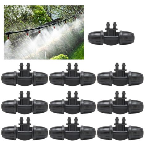 Raccord de Tuyau 4-Way Barbed Réduction 8/11 à 4/7 avec Sécurité, Irrigation Connexion, 10PCS ABS Matériel Haute Durabilité