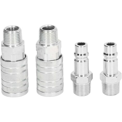 Raccord de Tuyau D'air Connecteur Rapide Durable à Haut Débit 1/2in NPT Mâle Femelle 300PSI pour les Amateurs D'outils Pneumatiques
