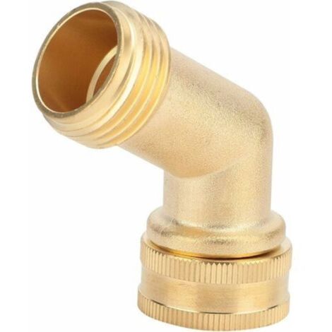 Raccord de tuyau d'arrosage AIPERQ 3/4'', adaptateur de tuyau à bille coudé à 45 degrés en laiton massif, adaptateur de tuyau col de cygne pour tuyau d'arrosage