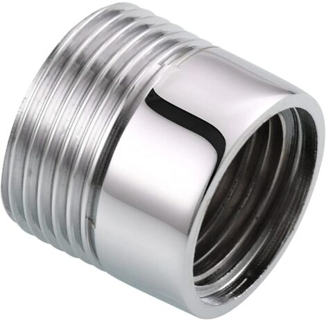 Raccord de tuyau d'arrosage en laiton - Adaptateur filetage 1/2" IG vers 3/4" AG - Pour tuyau de jardin et de machine à laver - Chromé - SBA042