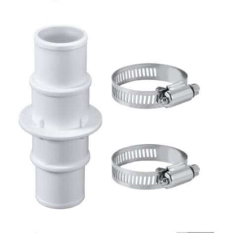 Raccord de Tuyau d'Aspiration pour Piscine – pour Tuyaux 1-1/4" à 1-1/2" – Lot de 2 Raccords en Acier Inoxydable