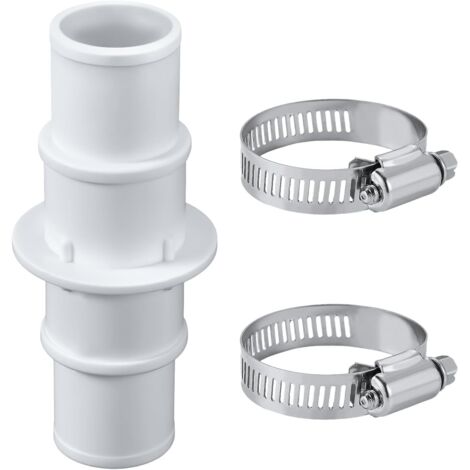 Raccord de tuyau de piscine avec 2 colliers de serrage en acier inoxydable, adaptateur de tuyau de piscine de 32 mm ou 38 mm, convient aux tuyaux d'aspirateur de piscine et de pompe de filtration.