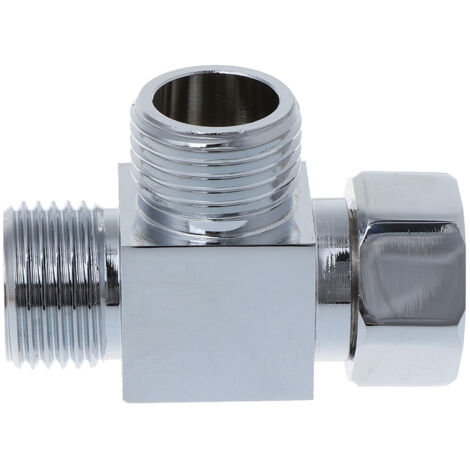 Raccord de tuyau de vidange à 3 voies 1/2" en laiton pour adaptateur en T, raccord en T de baignoire pour coude de tuyau de vanne, chromé.