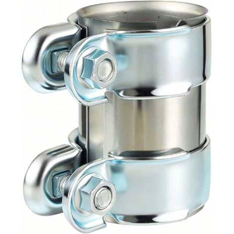 Raccord de tuyau d'échappement de 55 mm, collier de serrage de tuyau d'échappement en acier inoxydable, collier de serrage de tuyau d'échappement à double serrage (Ø : 55 mm, L : 95 mm)