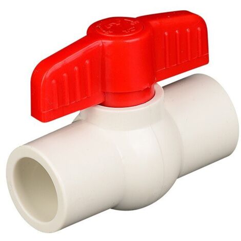 Raccord de tuyau d'irrigation à bille, PVC 40, vanne à bille à passage direct avec douilles aux deux extrémités, 1 pièce