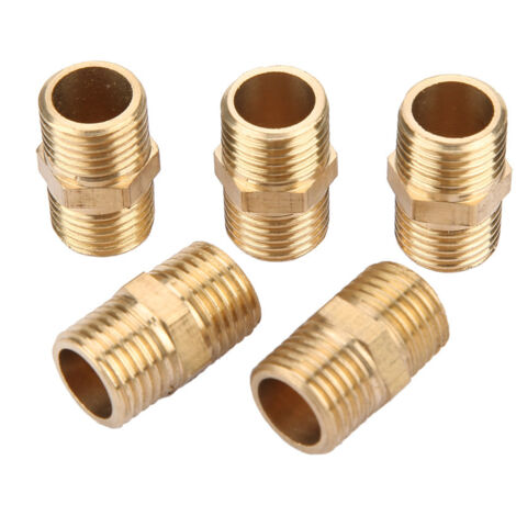 Raccord de tuyau en laiton 1/2" à embout hexagonal pour tube d'eau (5 pièces)