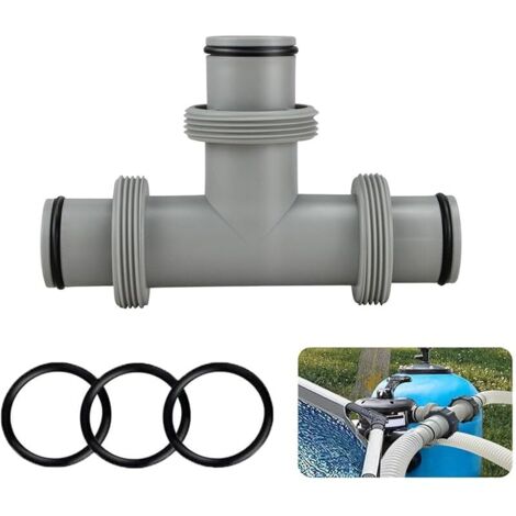 Raccord de Tuyau en T Piscine 38mm,Raccord en T pour Piscine,Connecteur de Tuyau de Piscine pour Tuyau de Ø 38mm,Kit de raccordement pour piscine Intex Coleman