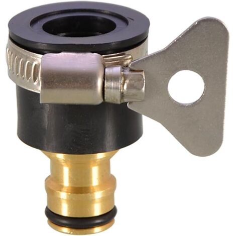 Raccord de tuyau pour robinets, compatible avec les diamètres 15-22 mm, plaqué or, réglable, en laiton. Idéal pour la cuisine et le lave-linge. Adaptateur de robinet multifonction. Facile à utiliser.