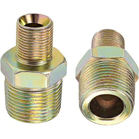 Raccord de Tuyau Réducteur Mâle 3/4 Bsp x 3/8 - Lot 2 Idéal pour la Connexion Tuyaux Connecteurs en Acier Au Carbone Hexagonal Cuivre