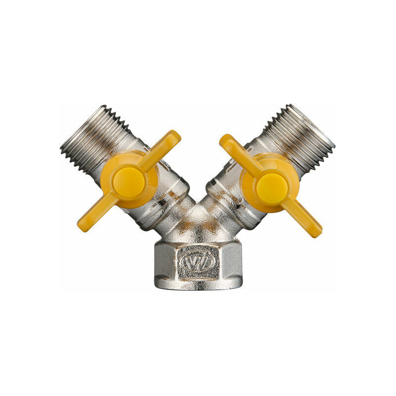 Raccord de tuyau Robinet de gaz Inverseur de tuyau en laiton double - 2 voies