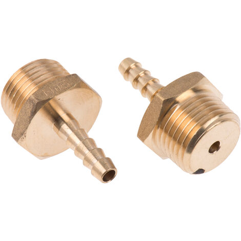 Raccord de tuyau souple RS PRO Droit, G mâle 1/2" Laiton ( Prix pour Paquet de 2 )