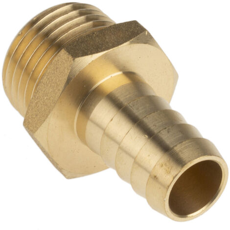 Raccord de tuyau souple RS PRO Droit, G mâle 1/2" Laiton ( Prix pour Paquet de 2 )