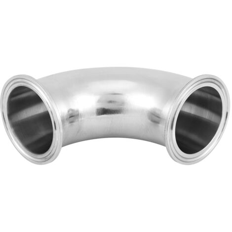 Raccord de tuyauterie coudé à virole sanitaire en acier inoxydable de 1,5" OD 51 mm, à 90 degrés, de type Tri Clamp