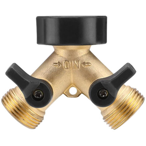 Raccord de vanne de dérivation double en laiton pour robinet domestique - Outils d'arrosage de jardin Amazon