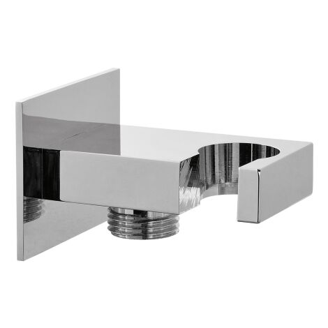 Raccord d'eau rectangulaire avec support en laiton chrome' 1/2M x 1/2M pour baignoire douche