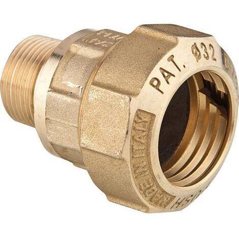 Raccord DECA droit mâle réduit 1"1/4 (33/42) laiton pour tube PE Ø50 - Sferaco