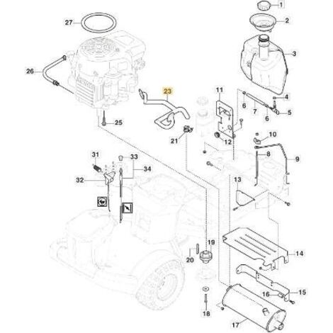 RACCORD D'ÉCHAPPEMENT HONDA GCV530 FM ORIGINE STIGA - 387869549/0