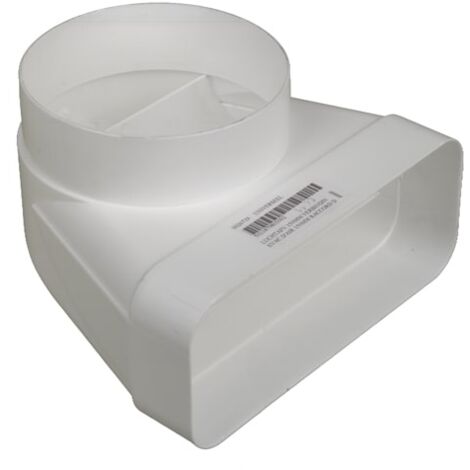 Raccord d'évacuation d'air 150mm – Déviation 90° – Compatible conduits souples 225mm/90mm – Pour hottes d'aspiration