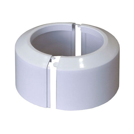 Raccord d'évacuation PVC 110mm – Haute division par deux pièces – Rosette blanche pour installation sanitaire – Solution esthétique – Rawiplast