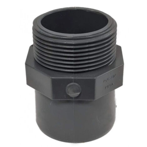 Raccord d'évacuation PVC femelle 40 mm – Mâle 50 mm – Pression 16 bar – Filetage à visser 40x49 – Température 0-60°C – Codital