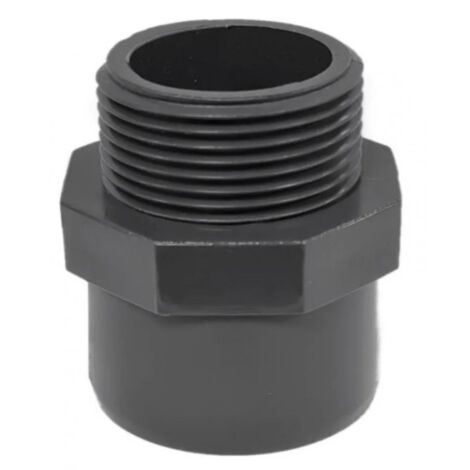 Raccord d'évacuation PVC femelle 50 mm mâle 63 mm – Filetage à visser 40x49 – Pression 16 bars – Pour adduction d'eau potable