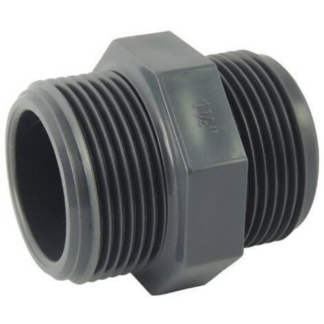 Raccord d'évacuation PVC mâle à visser 1''1/2 – Pression nominale PN16 – Connexion robuste pour plomberie et irrigation – Ezfitt