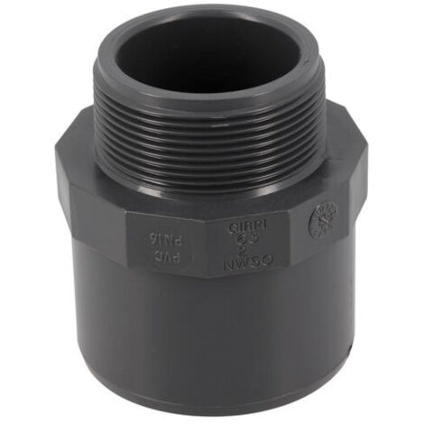 Raccord d'évacuation PVC mâle-femelle Ø75-63 – Pression PN16 – Pour réseaux d'eau froide – Installation facile avec colle à solvant