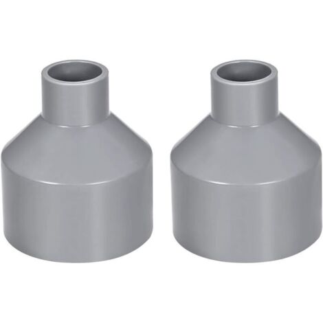 Raccord d'évacuation PVC réducteur 50 mm x 20 mm – Raccord moyeu à moyeu gris – Lot de 2 pièces pour drainage et ventilation