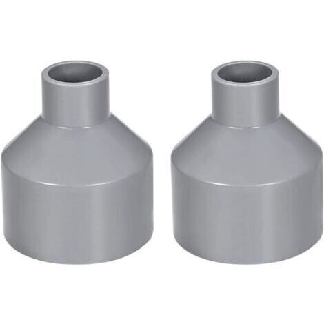 Raccord d'évacuation PVC réducteur 50 mm x 20 mm – Raccord moyeu à moyeu gris – Lot de 2 pièces pour drainage et ventilation