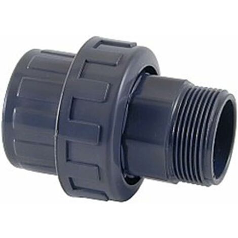 Raccord d'évacuation PVC union démontable – 50mm diamètre intérieur – 2'' mâle à visser – Connexion à coller – Flexible pour plomberie – Piscineo