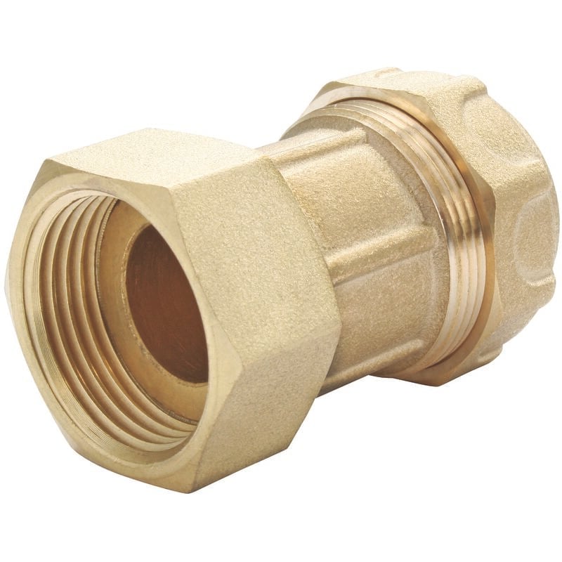 Raccord laiton droit pour pe Ø32 - Ecrou tournant 26/34 - Serrage extérieur