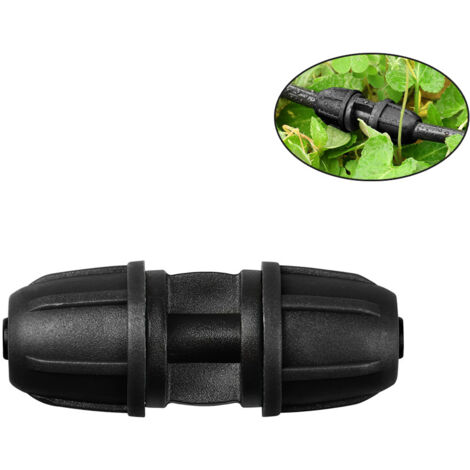 Raccord d'irrigation goutte à goutte de 1/4 pouce avec embout de verrouillage, pour tuyau de 1/4 pouce (25 pièces/paquet) (raccord noir)