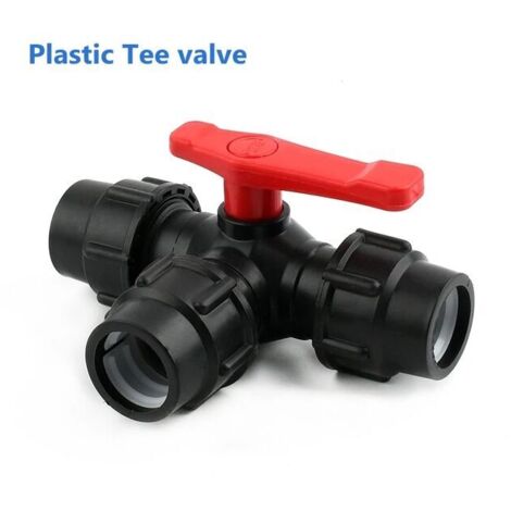 Raccord d'irrigation rapide 25mm - Connecteur en té en plastique PE - Pour conduite d'eau - Coudé et droit - Noir
